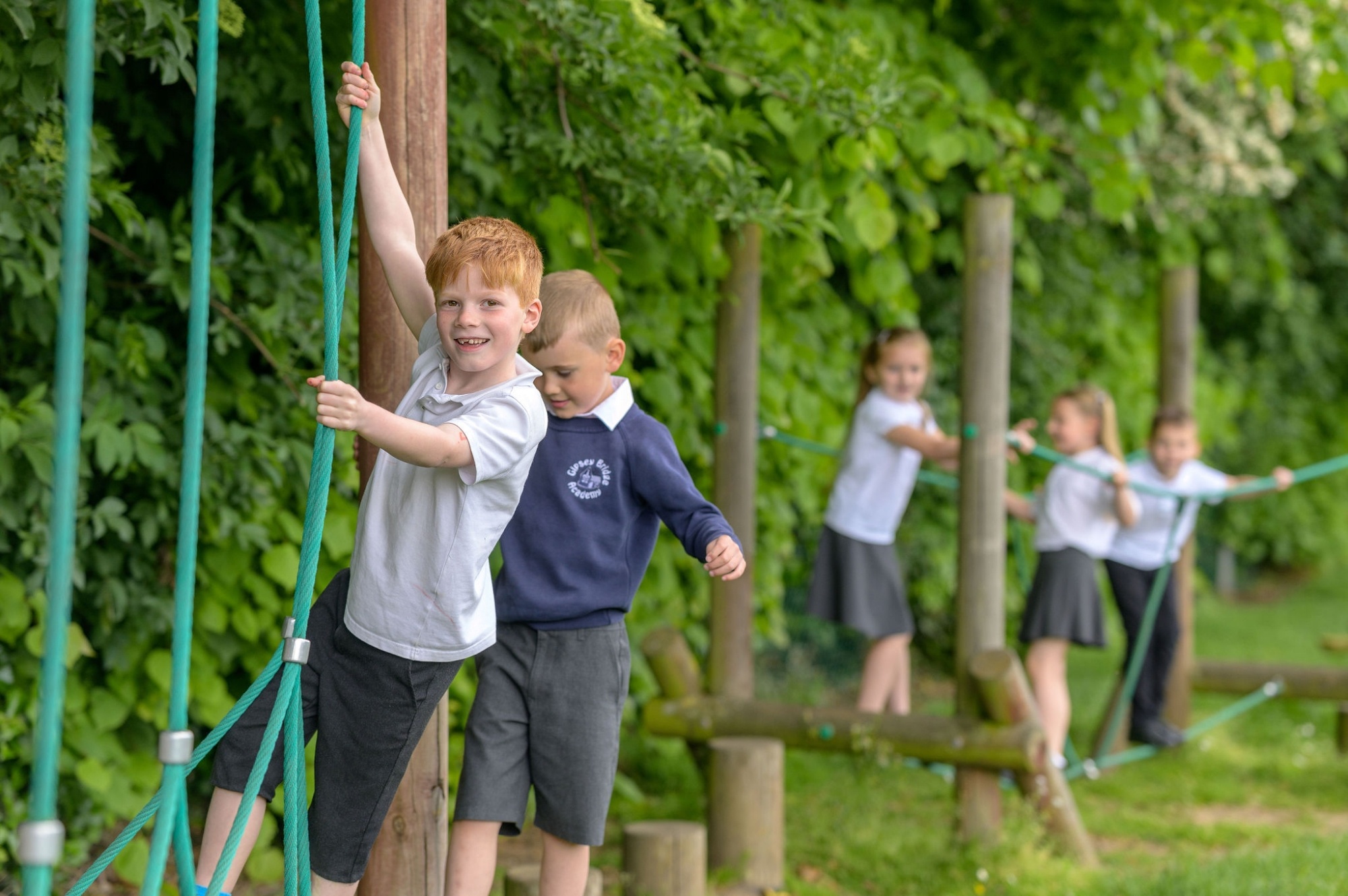 Children playing together in the playground